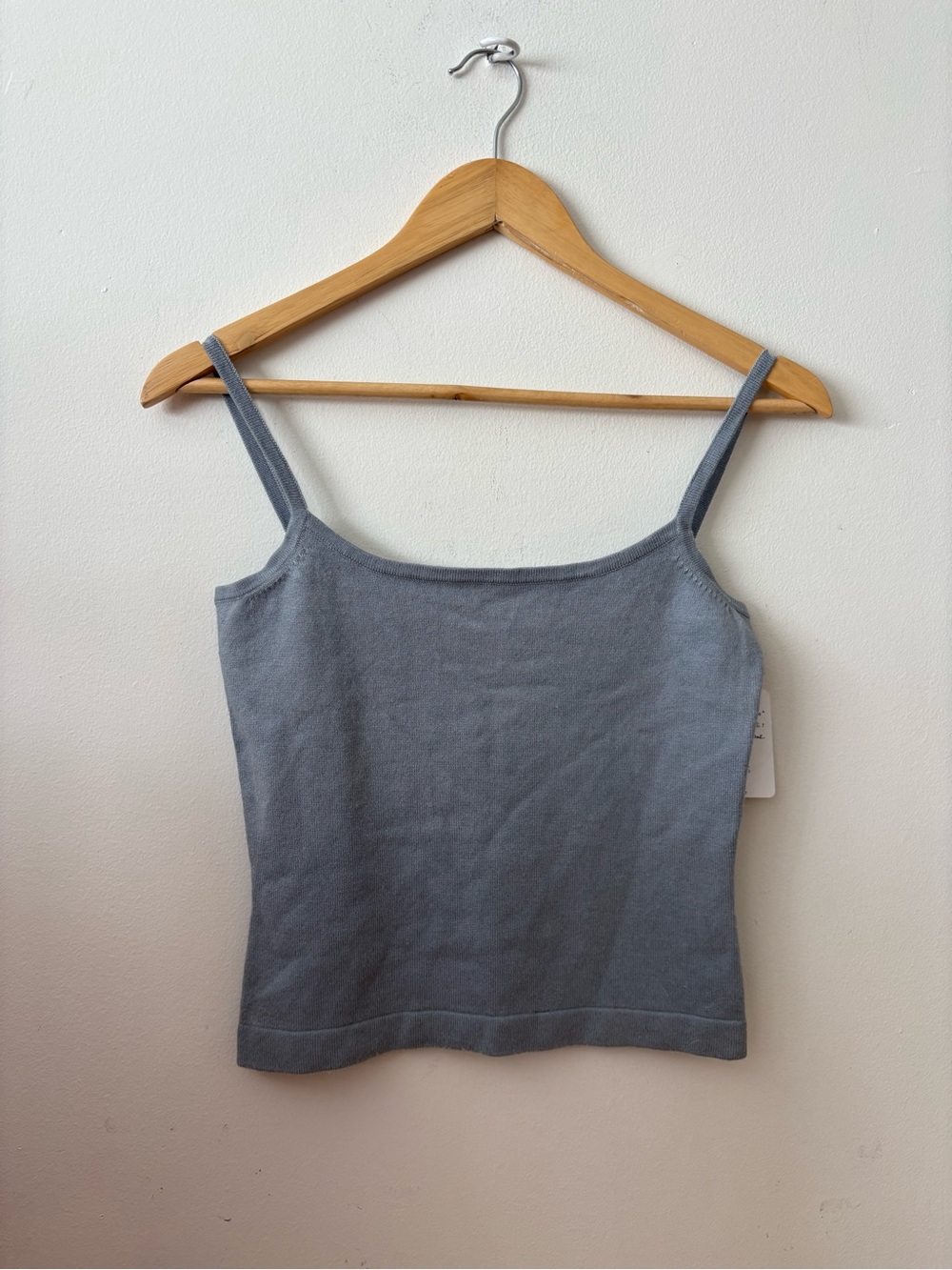 Classic Slate Blue Knit Silk + Cashmere Camisole - Size Small
